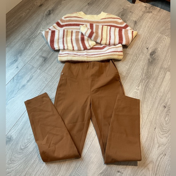 🧵Aritzia Wilfred Free Brown Slip on Smooth dress pants  with side zipper. - Picture 1 of 8